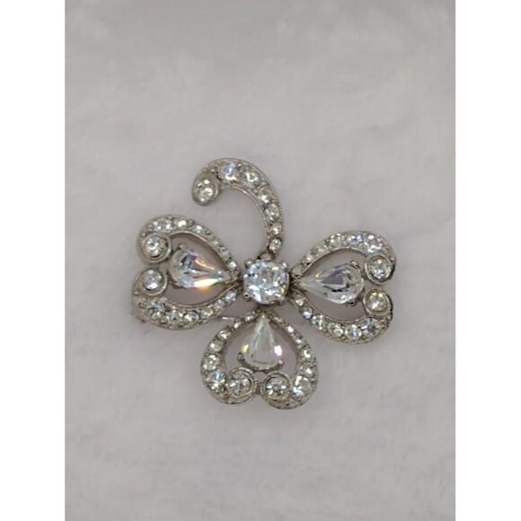 Rare Vintage BOGOFF Brooch Pin - Silver with Clear Rhinestones - Picture 4 of 6